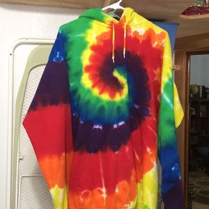 Tie dye pullover hoodie